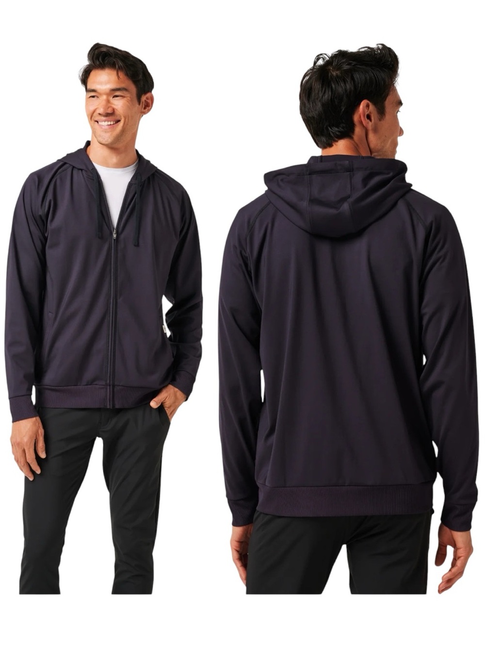 TravisMathew Cloud Track Jacket Size Large Black Full Zip Hoodie Golf Jacket